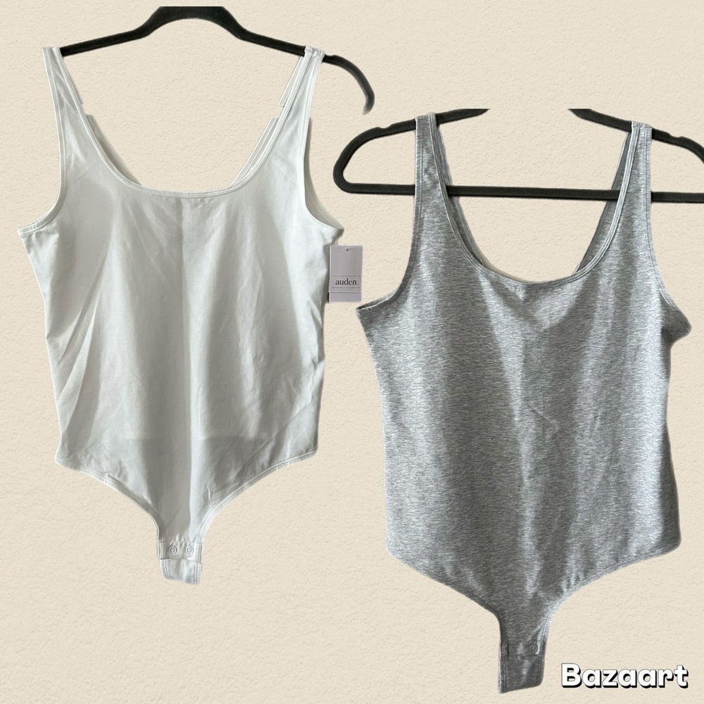 Auden White and Gray Bodysuit Bundle